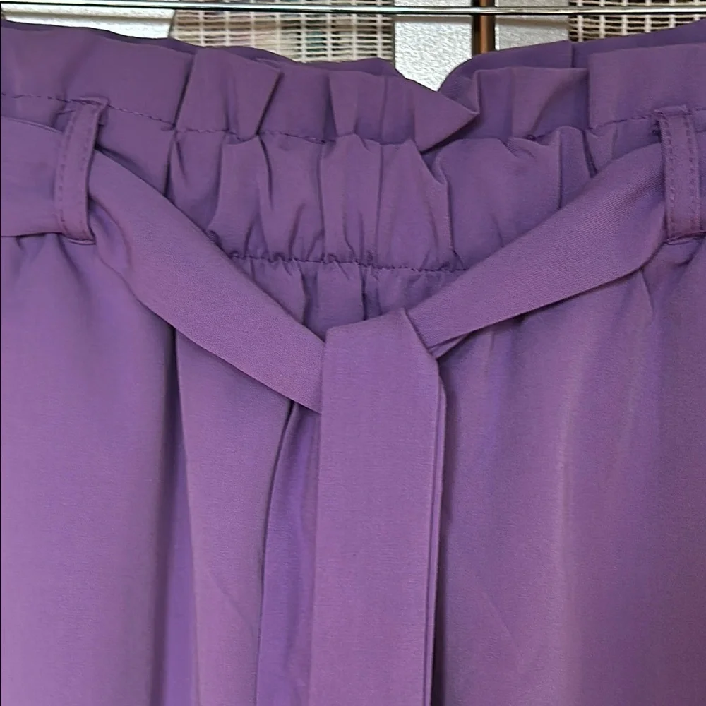 Vertigo Purple Straight Leg High-Waisted Pants - Picture 4 of 10